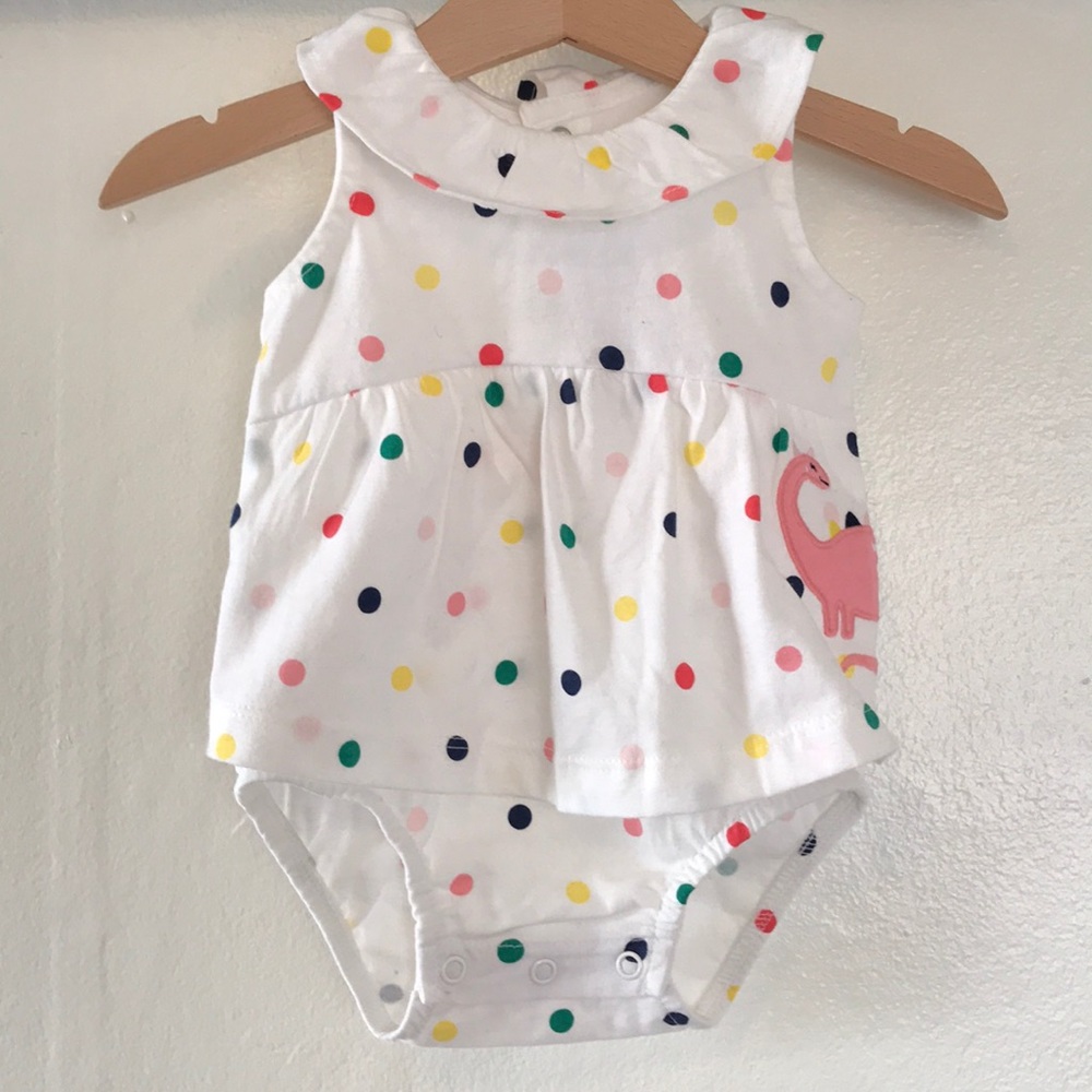 Carters  polka dot Dinosaur romper 3 months NWT